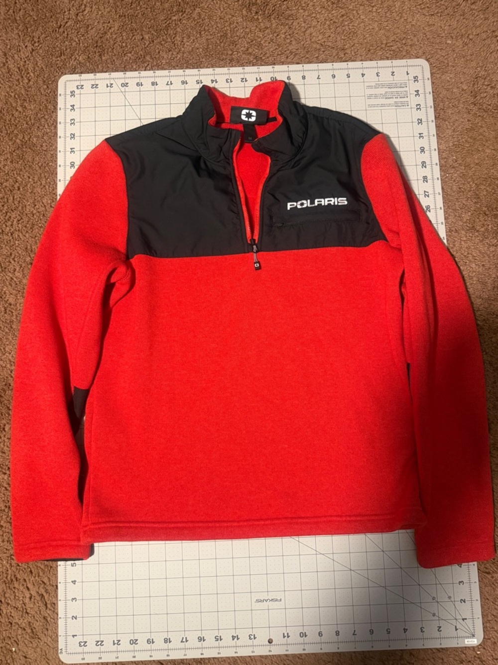 Polaris Men's Red‎ and Black Half-Zip Fleece Shirt Jacket